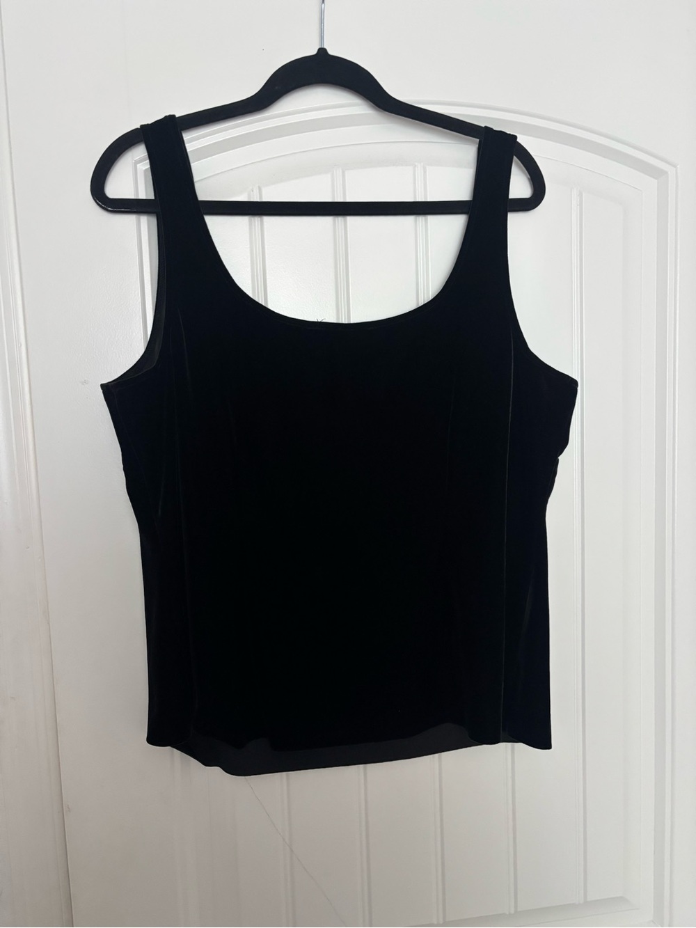 Women's Black Velvet Scoop Neck Tank Top